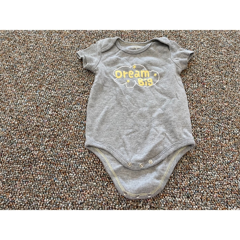Kidgets Boys Dream Big Gray Bodysuit 6-9M